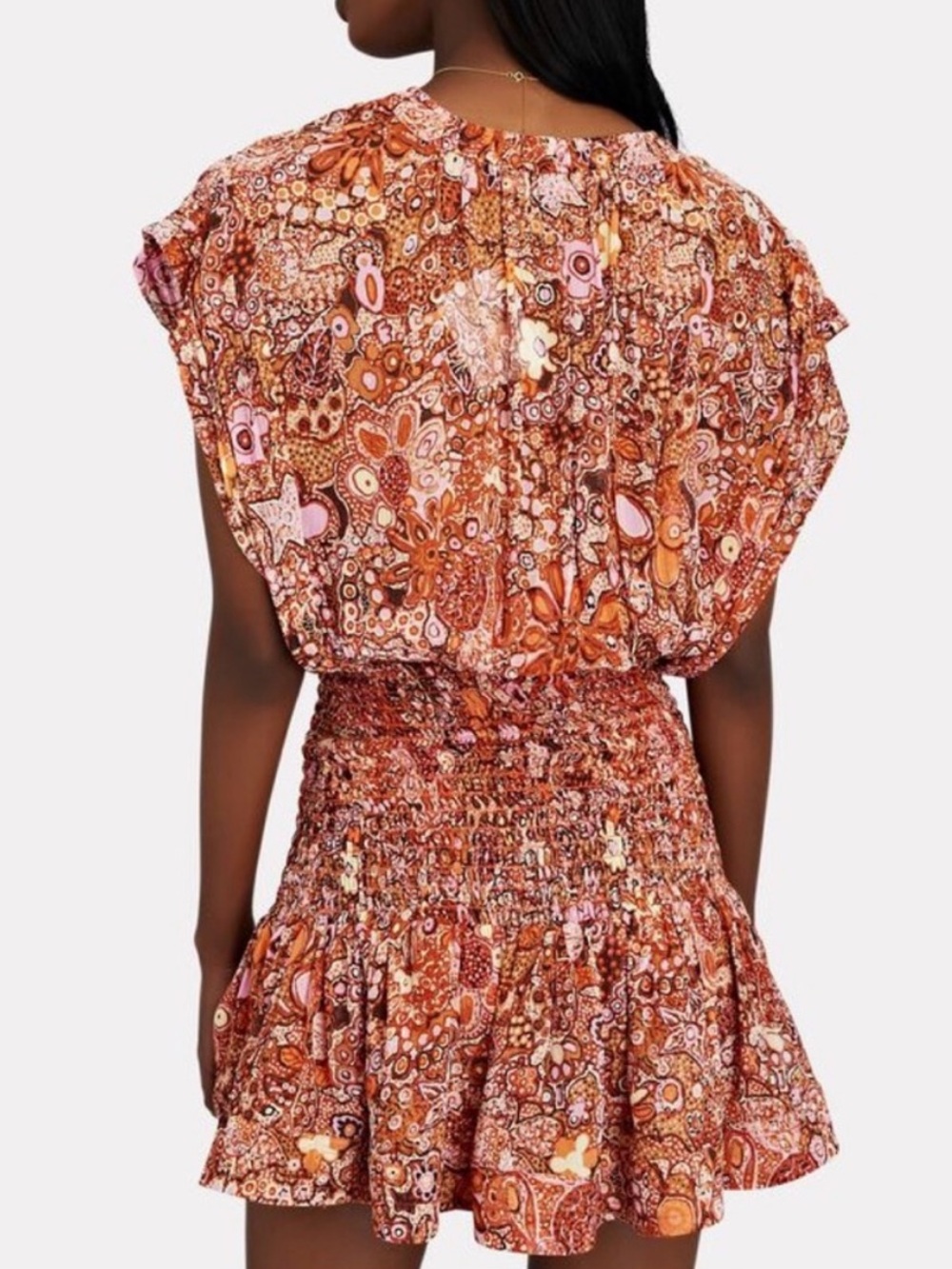 A.L.C. Floral Smocked Mini Dress - Picture 2 of 4